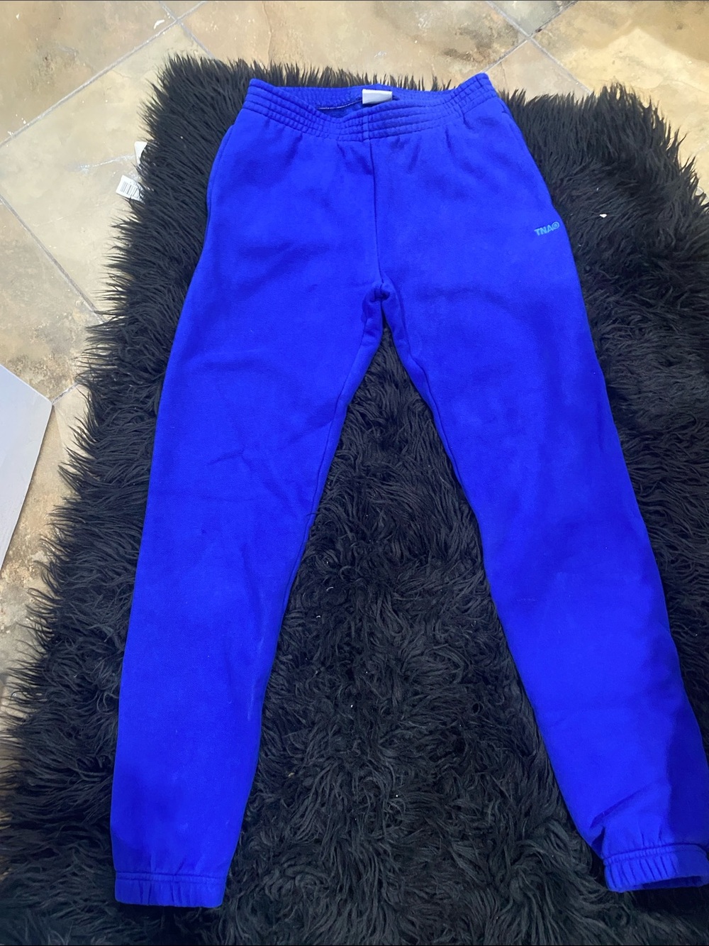 TNA royal blue boyfriend fitted mid waist joggers size XS women